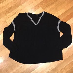 Madewell Black Peasant Top (W M)